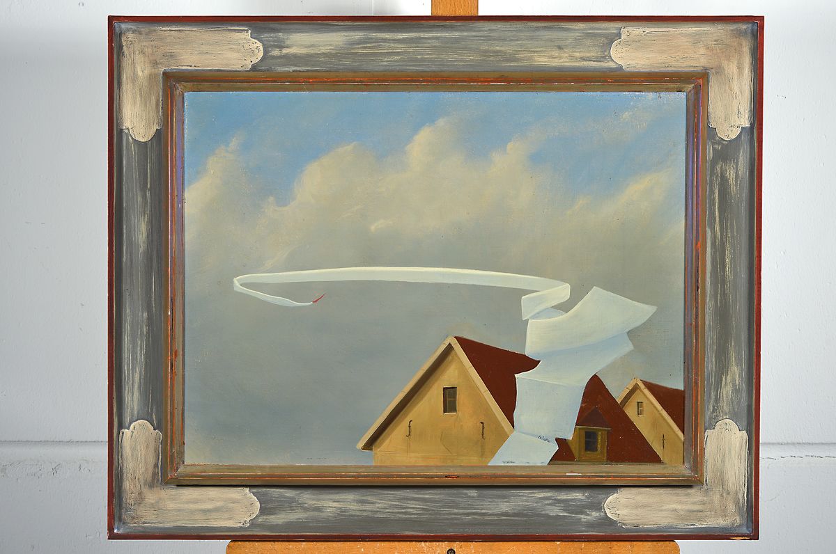 Detail k: Marius Daniel Kettler, geb. 1961, Robert Falcon S.'s große Fahrt, Öl/Hartfaser, rückseitig signiert und betitelt, dat. 83, ca. 41x56cm, R. ...