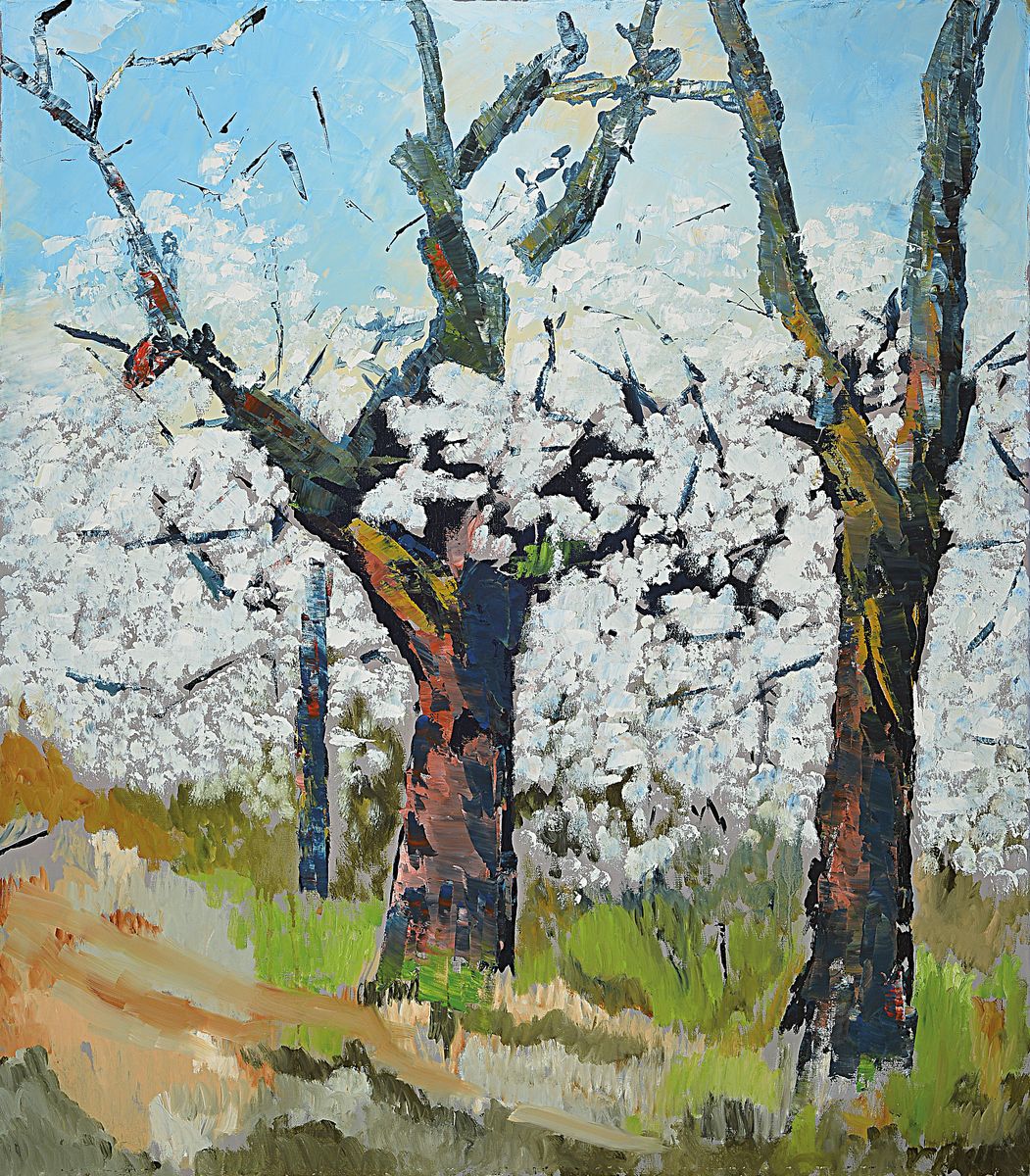 Hans Rolf Peter, geb. 1926 Neustadt/Wstr., Mandelblüte, Öl/Lwd, rückseitig signiert, ca. 80x70cm