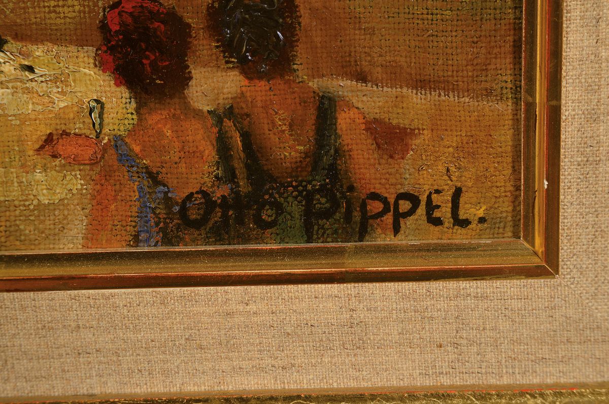 Detail a: Otto Pippel, 1884 - 1957, Tanzaufführung, Öl/Lwd, re. unten handsigniert u. rückseitig nochmals signiert, ca. 50.5 x 60 cm, Rahmen 77 x 82 cm