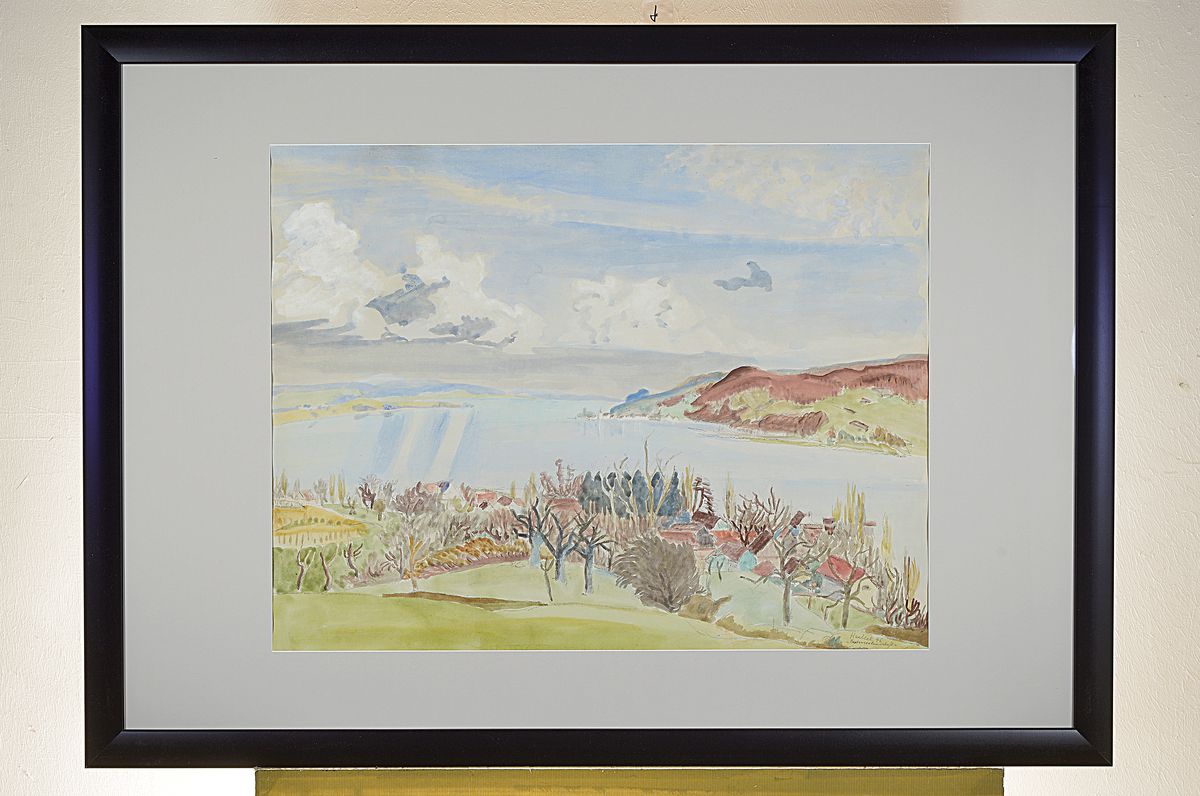 Detail k: Erich Heckel, 1883 Döbeln - 1970 Hemmenhofen, Aquarell auf Zanders- Büttenpapier (mit Wasserzeichen "JWZanders"), handsigniert und dat. ...
