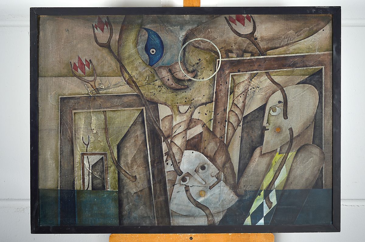 Detail k: Gerd Ditz, 1941 Landau-2004, Studium an der Freien Akademie Mannheim, ab 1965 frei schaffend, mehrfach ausgezeichnet, hier: Ohne Titel, ...