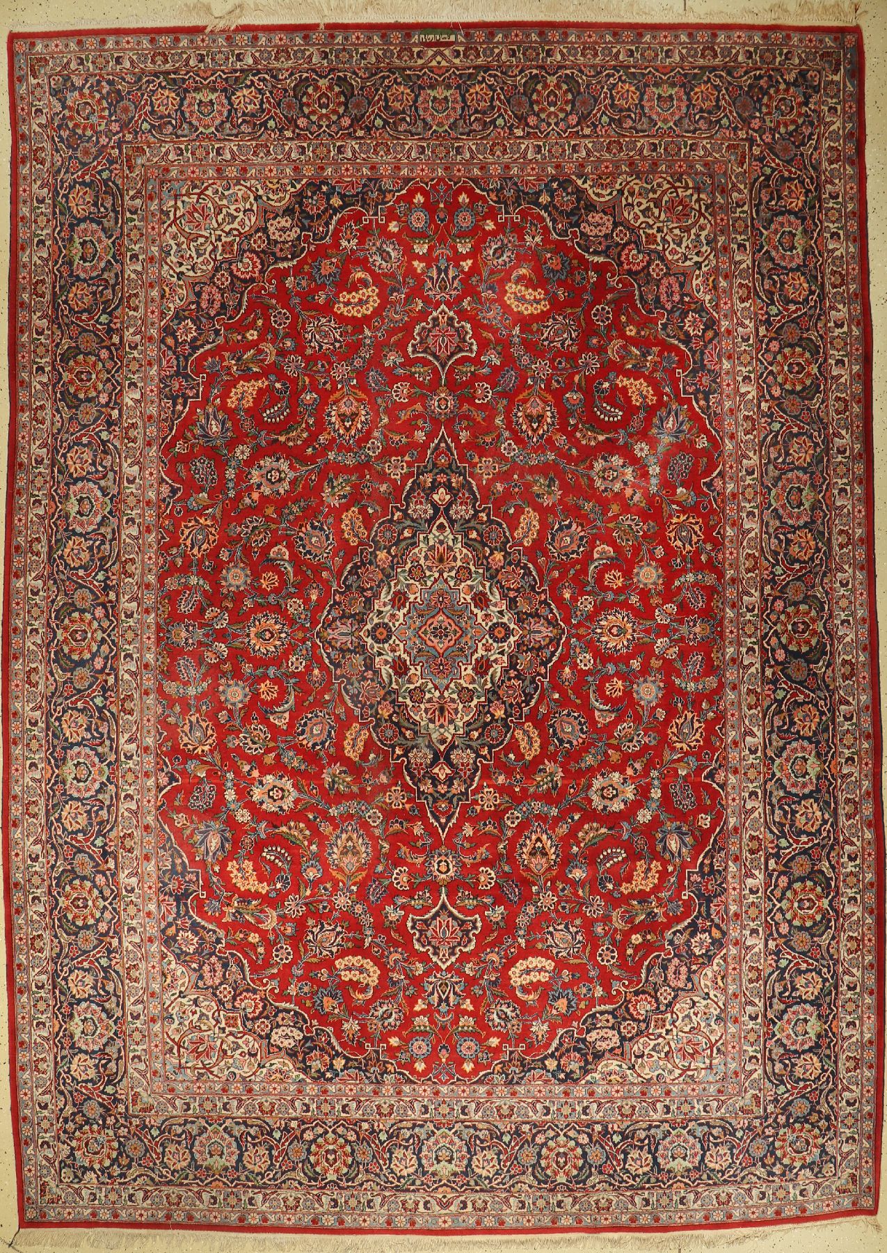 Keschan Kork alt (Signiert), Persien, um 1950, Korkwolle, ca. 378 x 268 cm, EHZ: 2-3