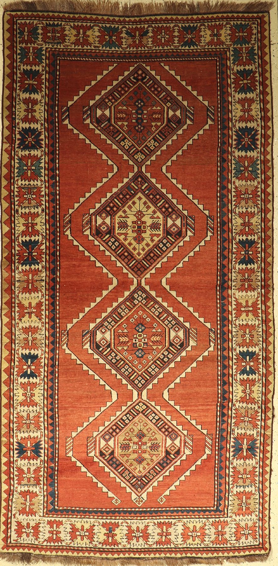 Kars Kazak alt, Türkei, um 1940, Wolle auf Wolle, ca. 266 x 133 cm, EHZ: 2-3
