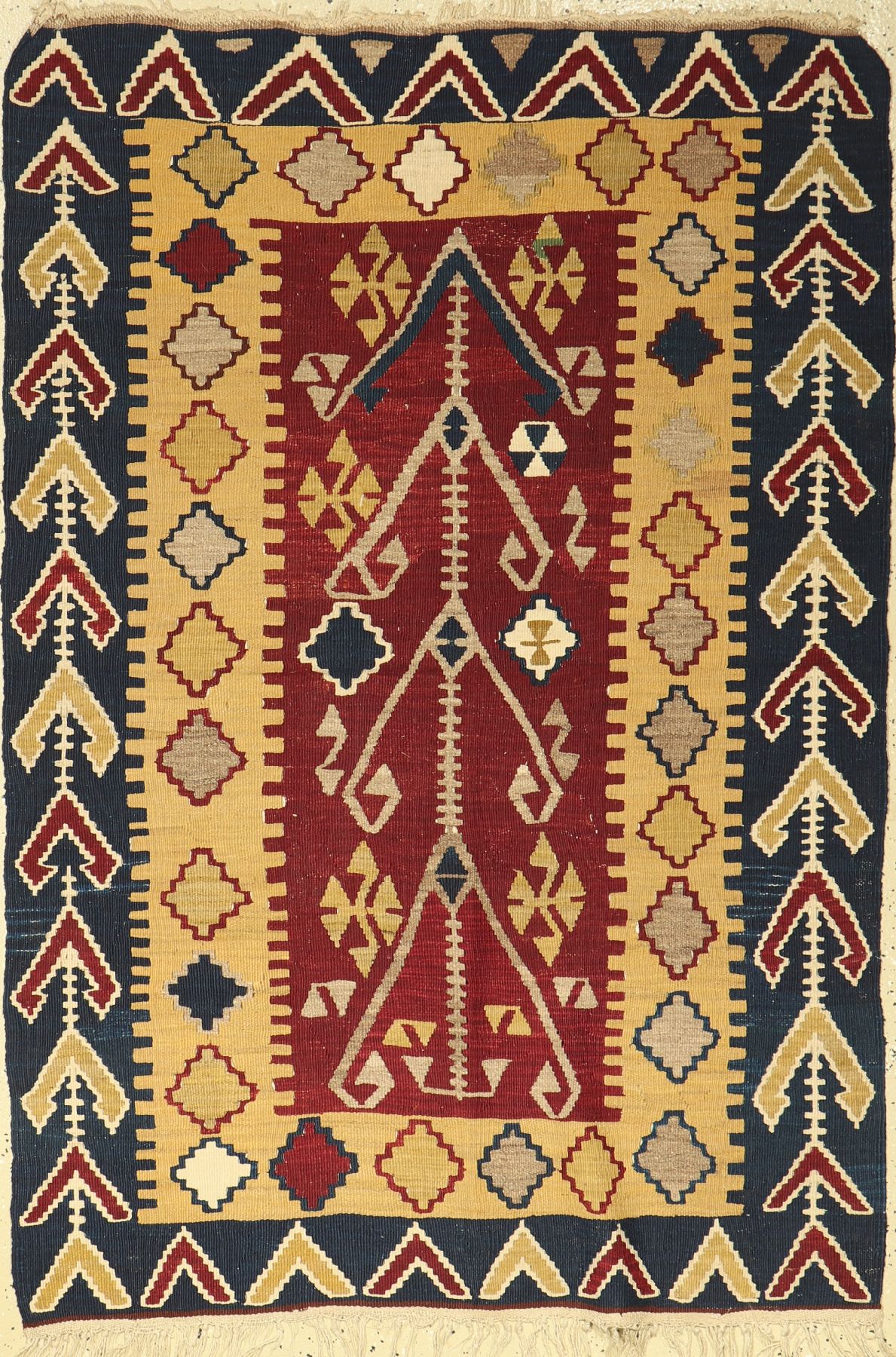 Anatolischer Kelim alt, Türkei, um 1940, Wolle auf Wolle, ca. 153 x 102 cm, EHZ: 2-3