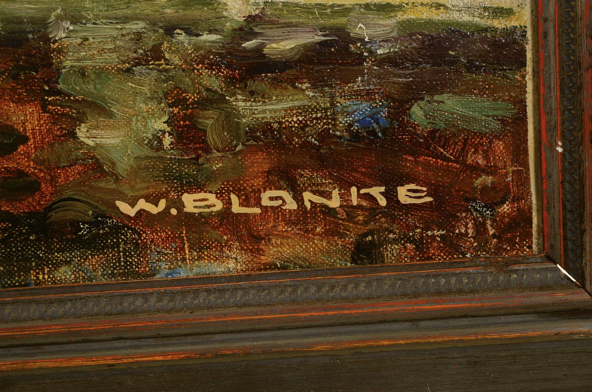 Detail a: Wilhelm Blanke, 1873 Unruhstadt-1953 Berlin, Blick auf Schloß Sanssouci, Öl/Lwd, rechts unten signiert, ca. 50x60cm, R. ca. 61x71cm