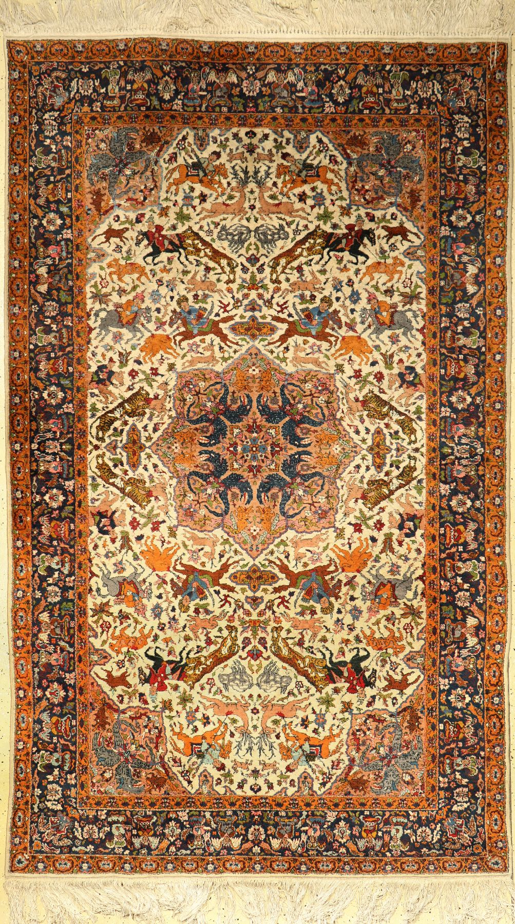 Indo, Indien, ca. 60 Jahre, Wolle auf Baumwolle, ca. 260 x 153 cm, EHZ: 3