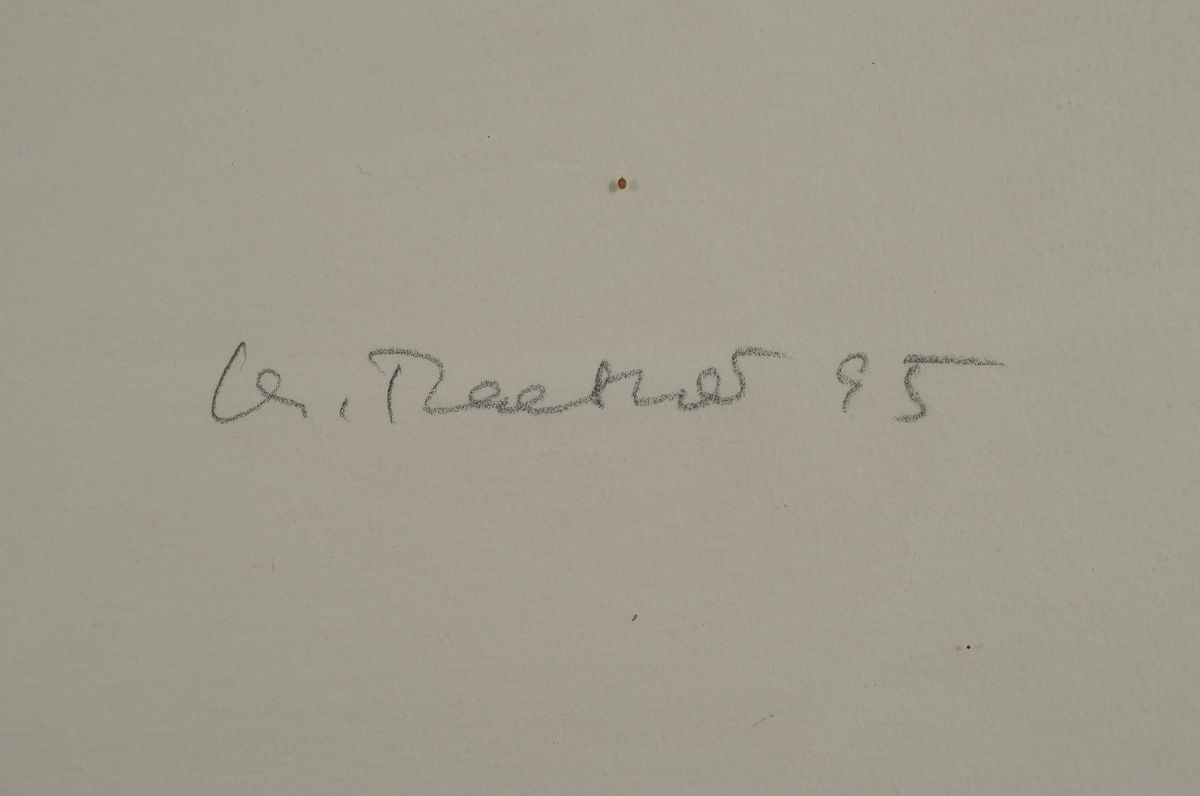 Detail a: Christiane Maether, geb. 1941, Personifikation, Figur mit dem Dom zu Speyer, Siebdruck von hand überarbeitet, betitelt, signiert und dat. 95, num. ...