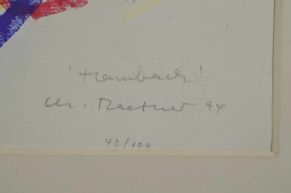 Detail a: Christiane Maether, geb. 1941, "Hambach", übermalte Farbserigraphie, betitelt, signiert und dat. 94, num. 42/100, ca. 64x49cm, PP, u.l., ...