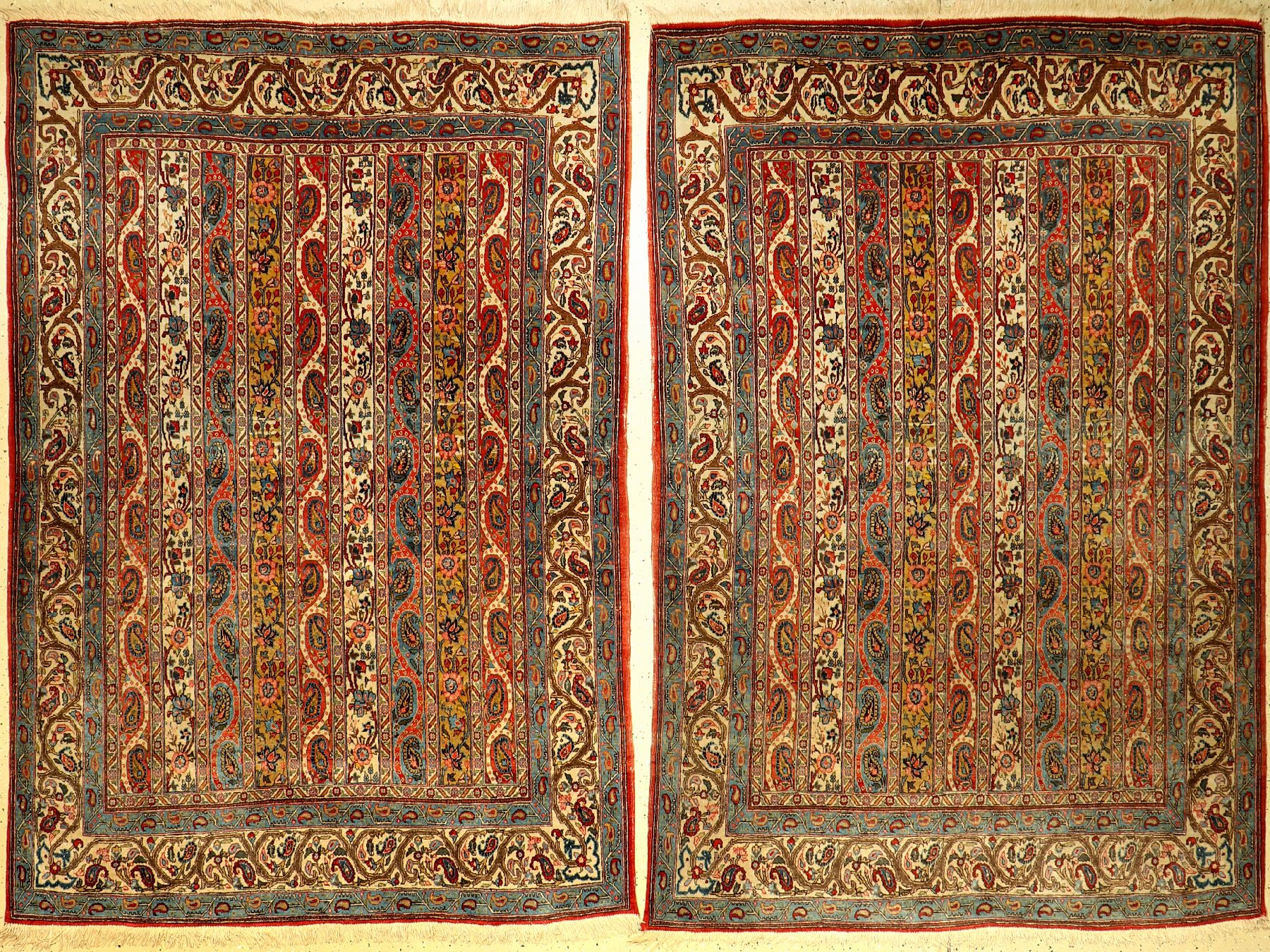 1 Paar Ghom alt, Persien, ca. 60 Jahre, Wolle auf Baumwolle, ca. 201 x 137 cm, EHZ: 3