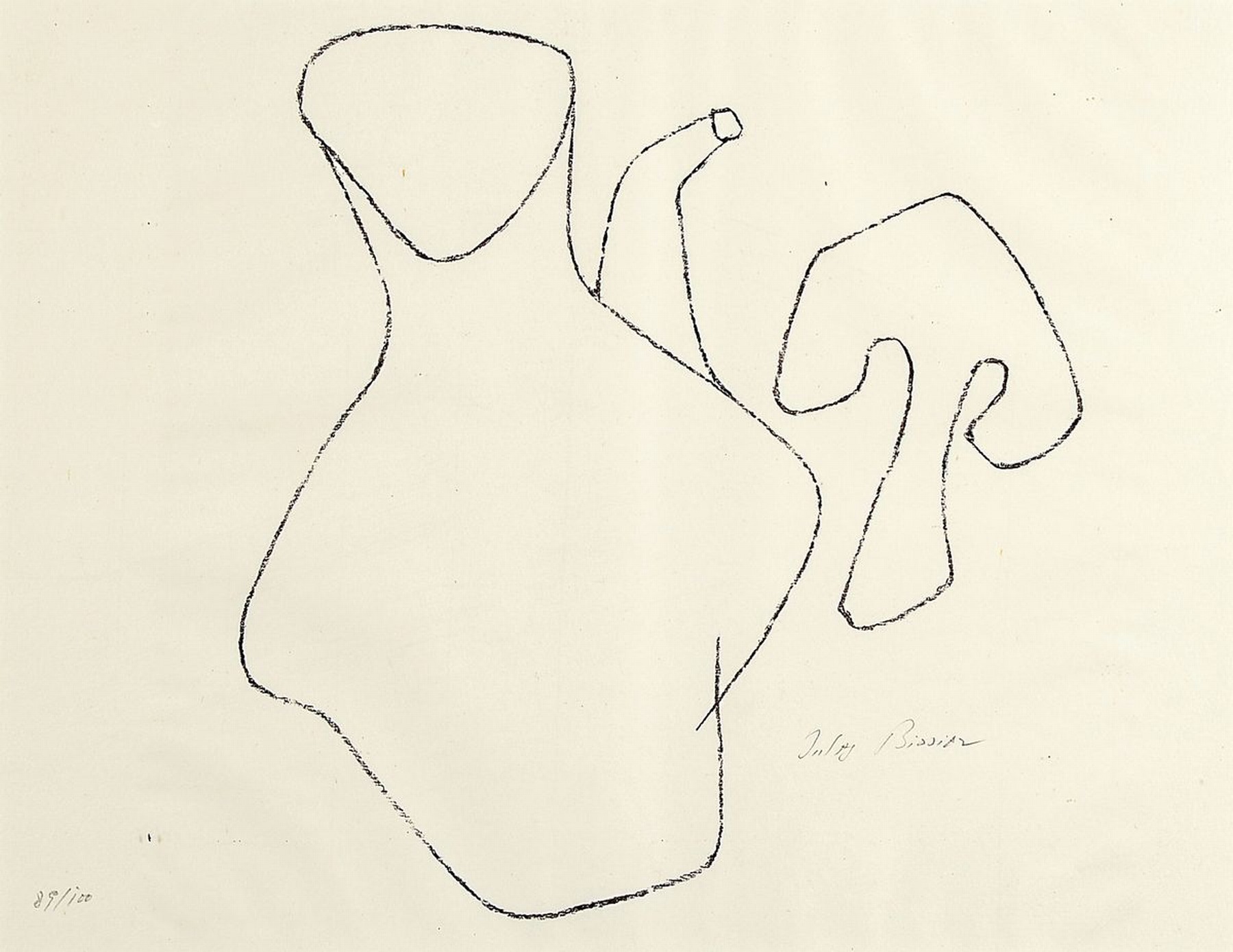 Jules Bissier, 1893 Freiburg i. Breisgau-1965 Ascona, Stillleben, Lithographie auf dünnem Papier (leicht wellig), signiert, num. 89/100, ca. ...