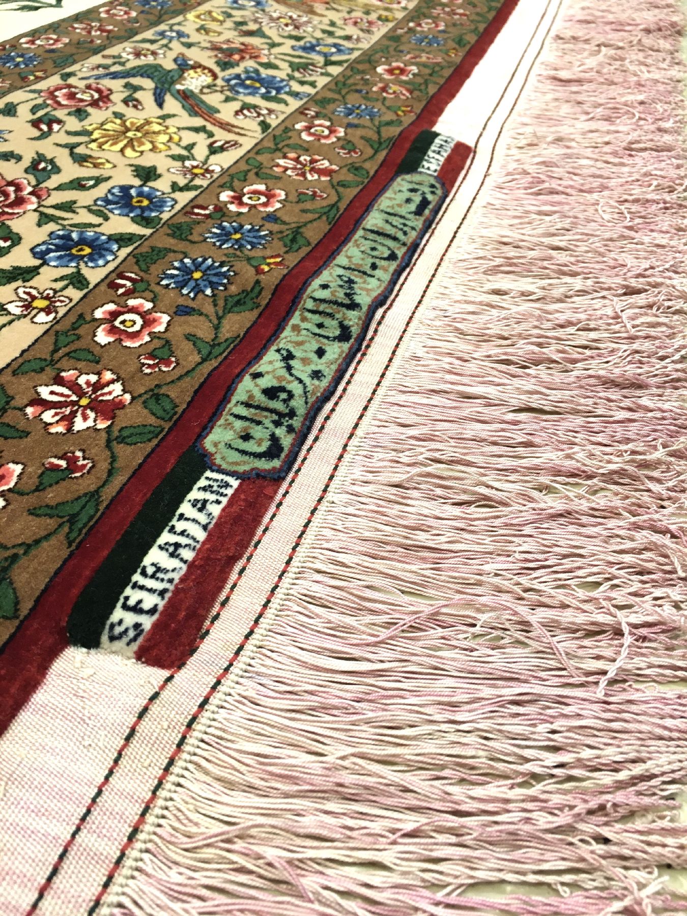 Detail c: Sehr feiner Esfahan "Mahmoud & Mohammad-Reza Seirafian" alt "Doppelsignatur" (Gol Va Bolbol Design), Zentralpersien, um 1970, ...