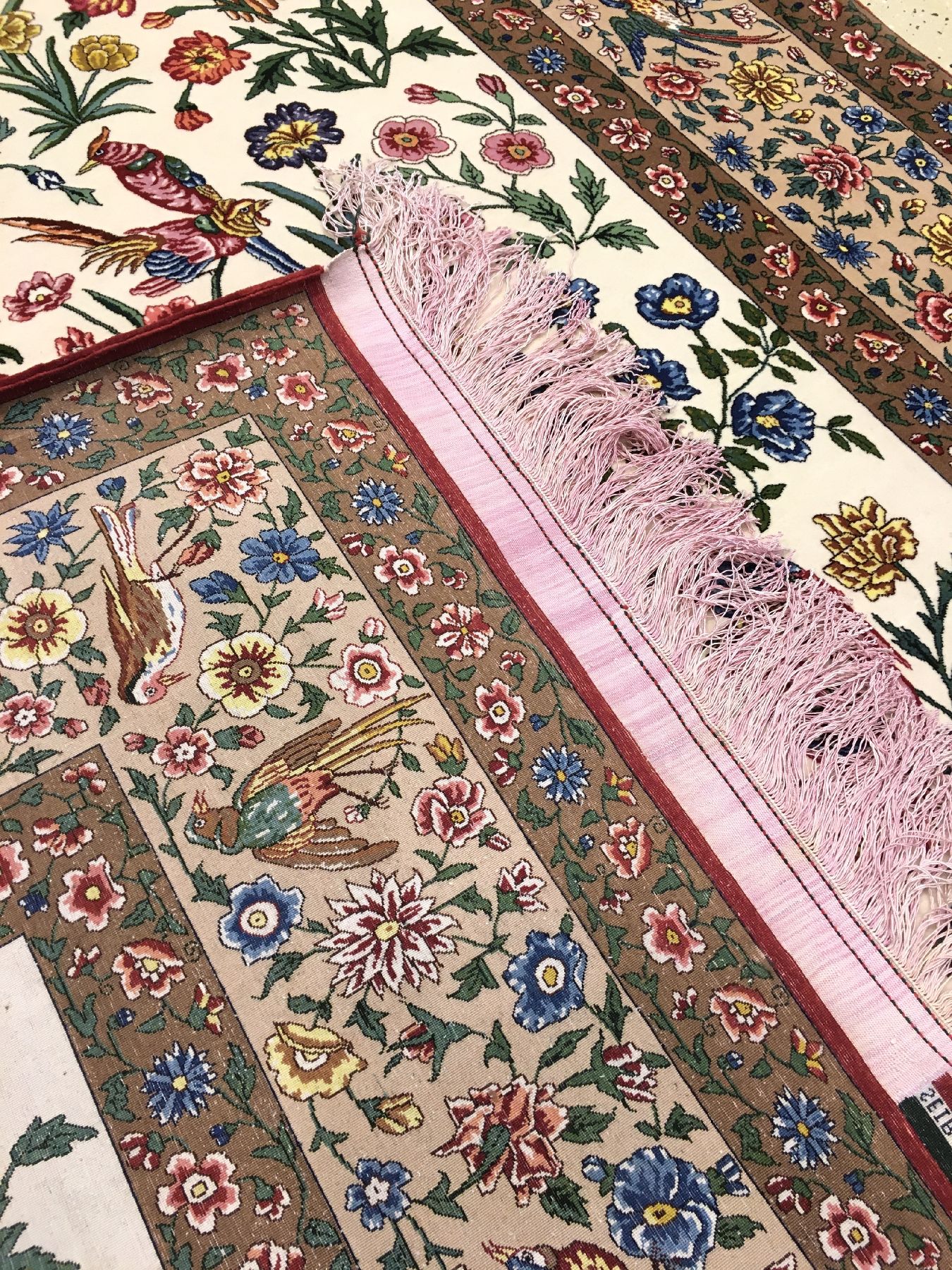 Detail h: Sehr feiner Esfahan "Mahmoud & Mohammad-Reza Seirafian" alt "Doppelsignatur" (Gol Va Bolbol Design), Zentralpersien, um 1970, ...