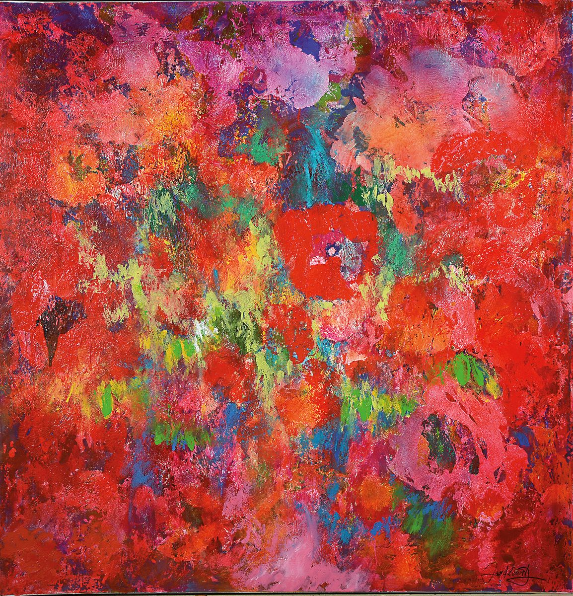 Doris Zeidlewitz, geb. 1959, Studium am Städel in Frankreich und an der Hochschule fürGestaltung Offenbach, Hier: Klatschmohn, Öl/Acryl auf Lwd, ...