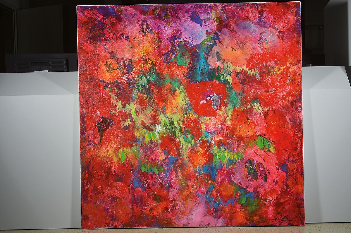 Detail k: Doris Zeidlewitz, geb. 1959, Studium am Städel in Frankreich und an der Hochschule fürGestaltung Offenbach, Hier: Klatschmohn, Öl/Acryl auf Lwd, ...
