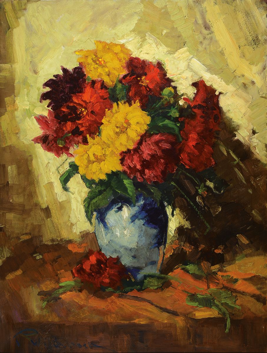 Roel Wildboer, 1902-1985, Niederlande, Blumenstillleben, Öl/Lwd, links unten signiert, ca. 80x60cm, R. ca. 96x76cm