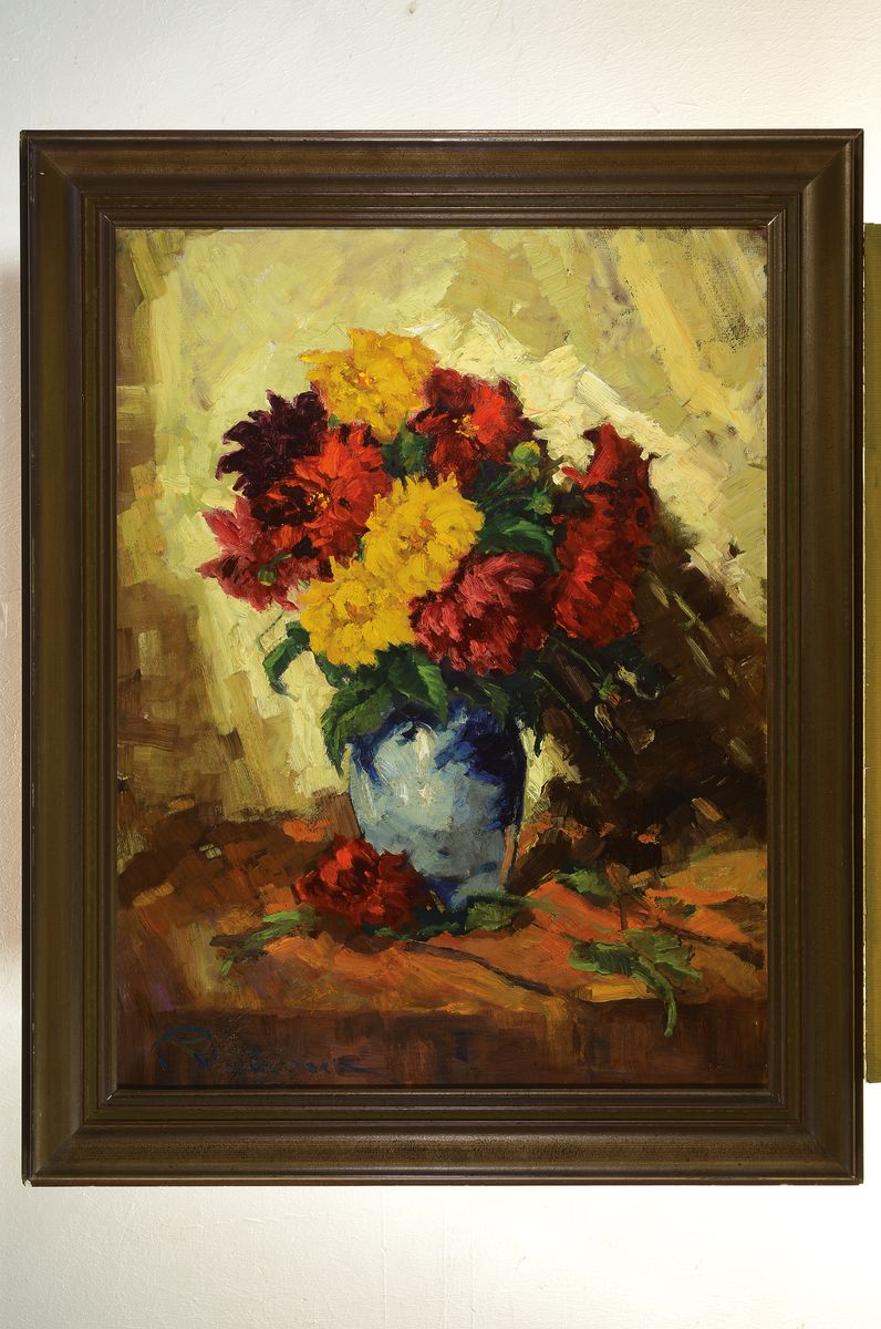 Detail k: Roel Wildboer, 1902-1985, Niederlande, Blumenstillleben, Öl/Lwd, links unten signiert, ca. 80x60cm, R. ca. 96x76cm