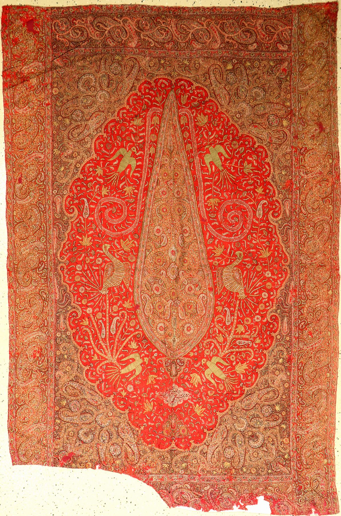 Kerman Stickerei (Fragment), Persien, um 1900, Wolle, ca. 191 x 125 cm