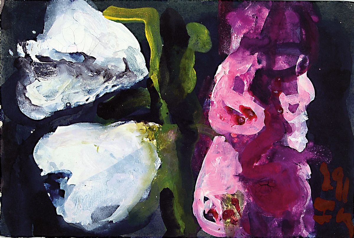 Klaus Fußmann, geb. 1938, Aquarell auf dickem Büttenpapier, monogrammiert und dat. (19)91, ca. 15 x 22.5 cm, unter Glas, Rahmen 53 x 42.5 cm