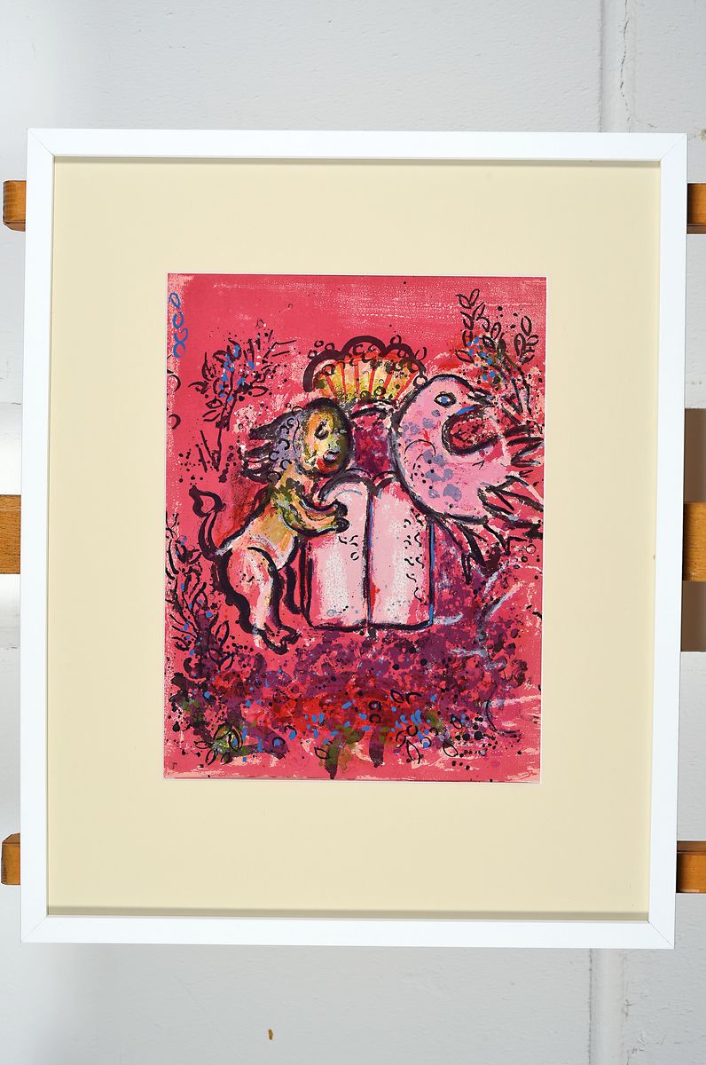 Detail k: Marc Chagall, 1887 - 1985, Farblithographien auf dicken Velin, "Tables de la lois " aus Vitraux aus JerusalemWVZ Mourlot 365, unsigniert ( ...