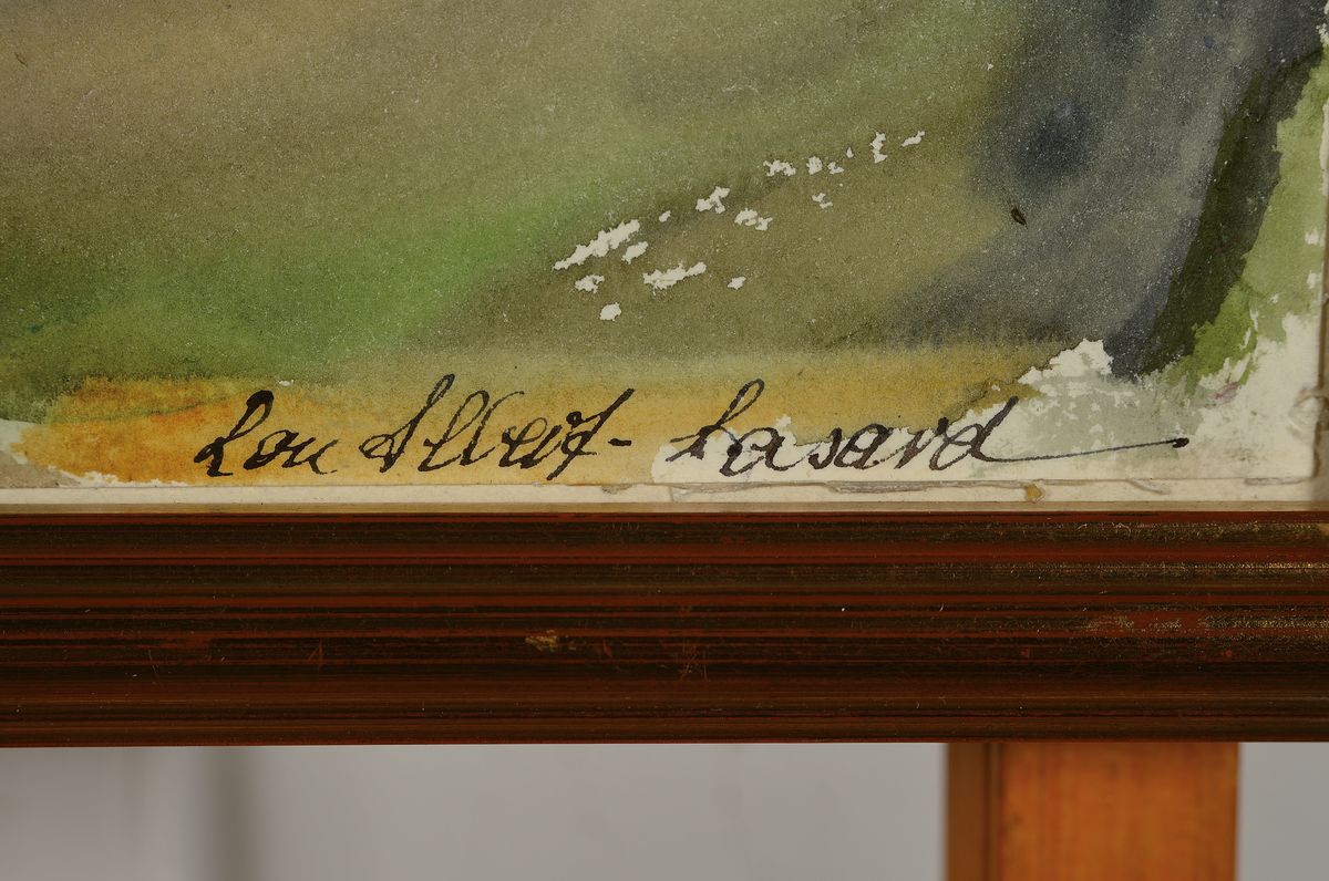 Detail a: Loulou Albert-Lasard, 1885 Metz - 1969 Paris, südliche Landschaft, südliche Landschaft, Aquarell/Papier, handsigniert, ca. 38 x 46 cm, Rahmen, ...