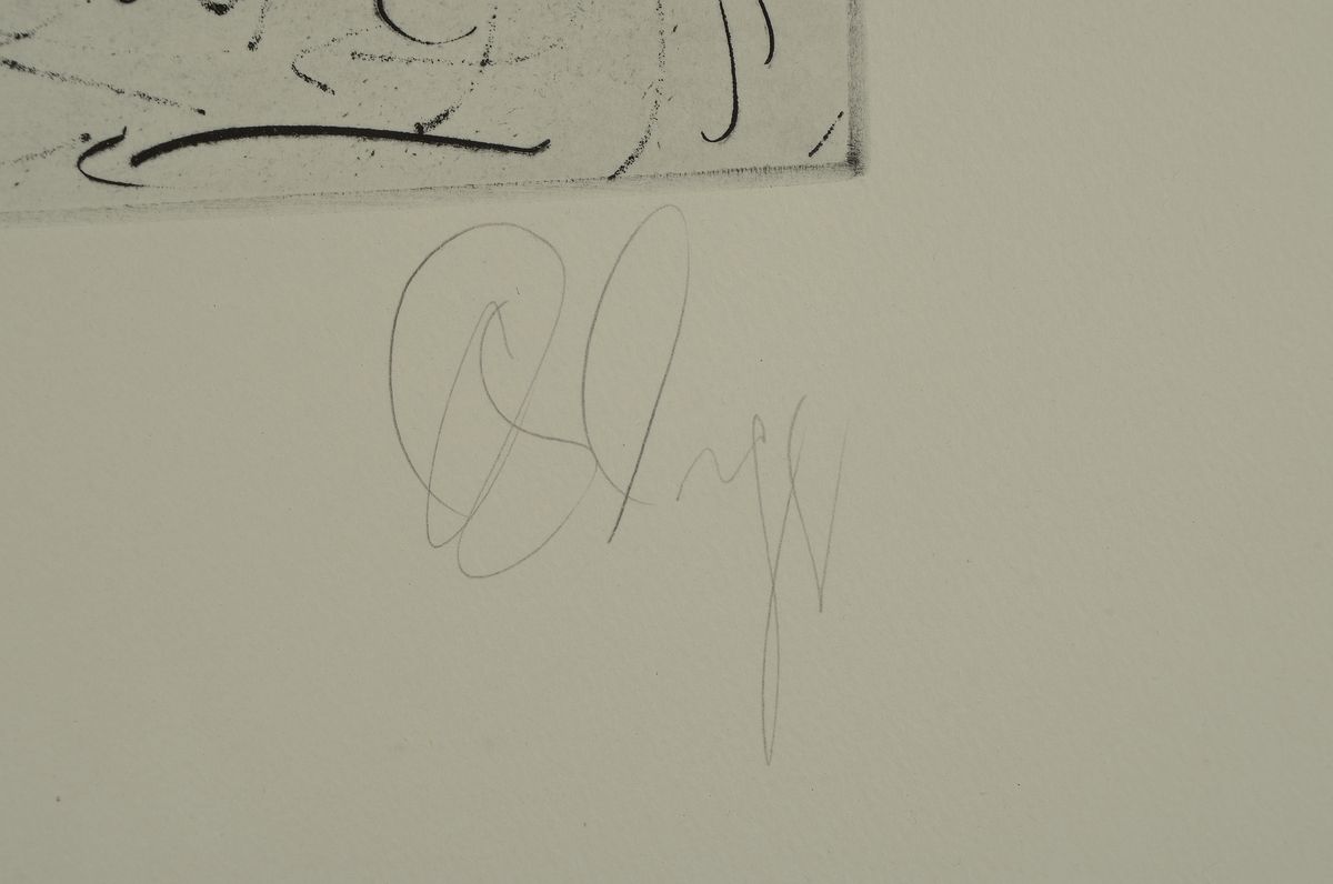 Detail a: Tony Cragg, geb. 1949, Radierung auf Bütten, handsign., Blattgröße 34 x39.7 cm, Plattengröße 20.4 x 25 cm, Rahmen 55 x 75 cm, handsigniert