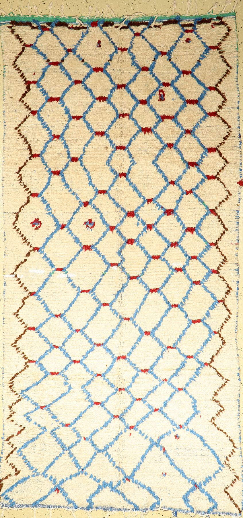 Marokko alt, um 1970, Stoff auf Baumwolle, ca. 274 x 132 cm, dekorativ, EHZ: 2