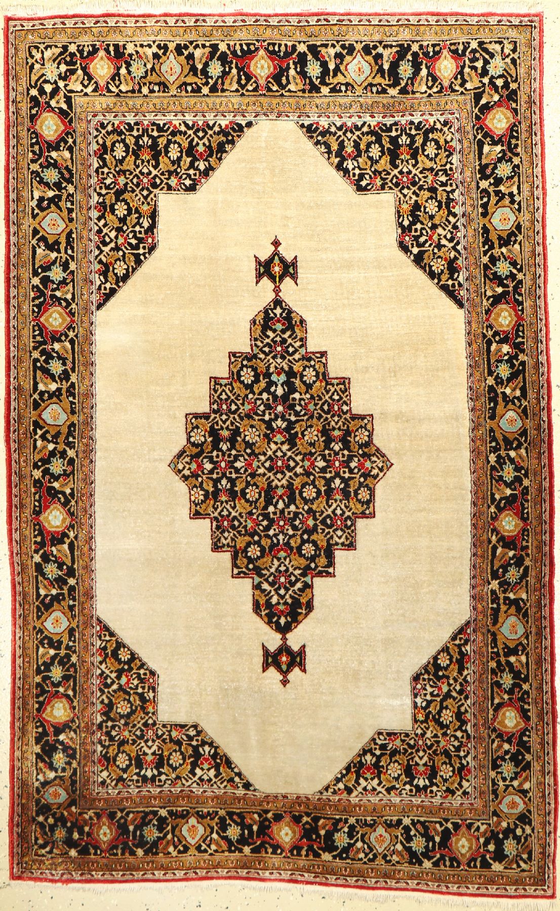 Seiden Ghom alt, Persien, ca. 40 Jahre, reine Naturseide, ca. 170 x 107 cm, EHZ: 2-3