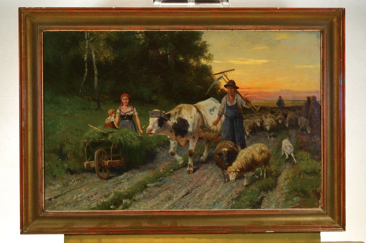 Detail k: Ernst Adolph Meissner, 1837 Dresden - 1902 München, Studium an der Dresdener Akademie bei Robert Kummer, seit 1870 in München ansässig, bekannt ...