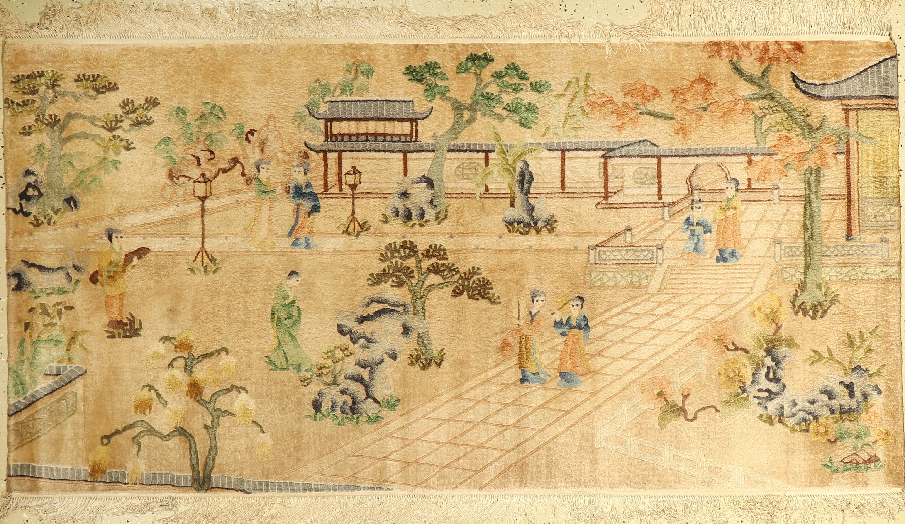 Seiden China alt, China, ca. 40 Jahre, reine Naturseide, ca. 180 x 93 cm, EHZ: 2