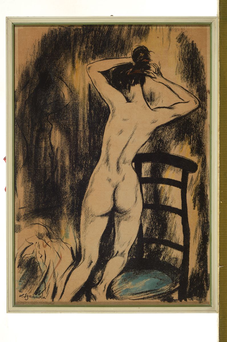 Detail l: Kasia von Szadurska, 1876 Moskau-1942 Berlin, 2 Arbeiten: Akt, Gouache über Bleistift auf Papier, links unten signiert, ca. 35x28cm, u.Gl., R.; ...