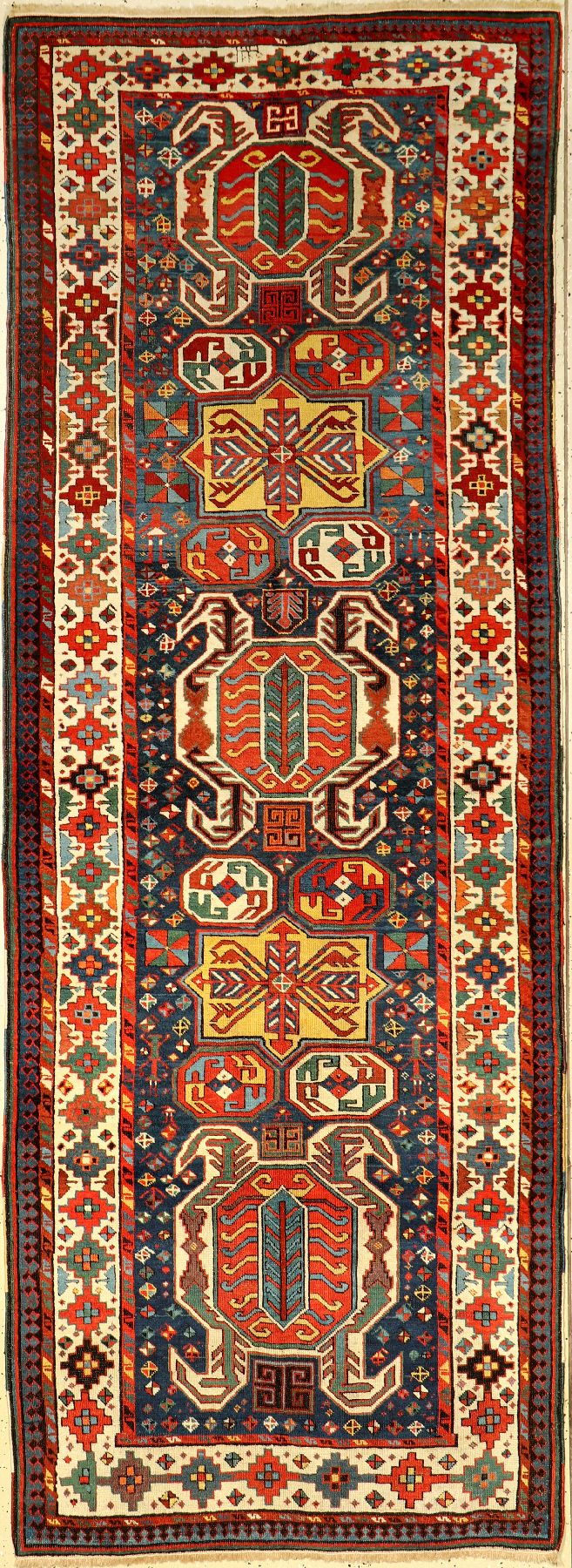 Lenkoran-Talish antik, Kaukasus, 19.Jhd., Wolle auf Wolle, ca. 303 x 110 cm, feine Qualität, gute Naturfarben, EHZ: 2-3, Datiert