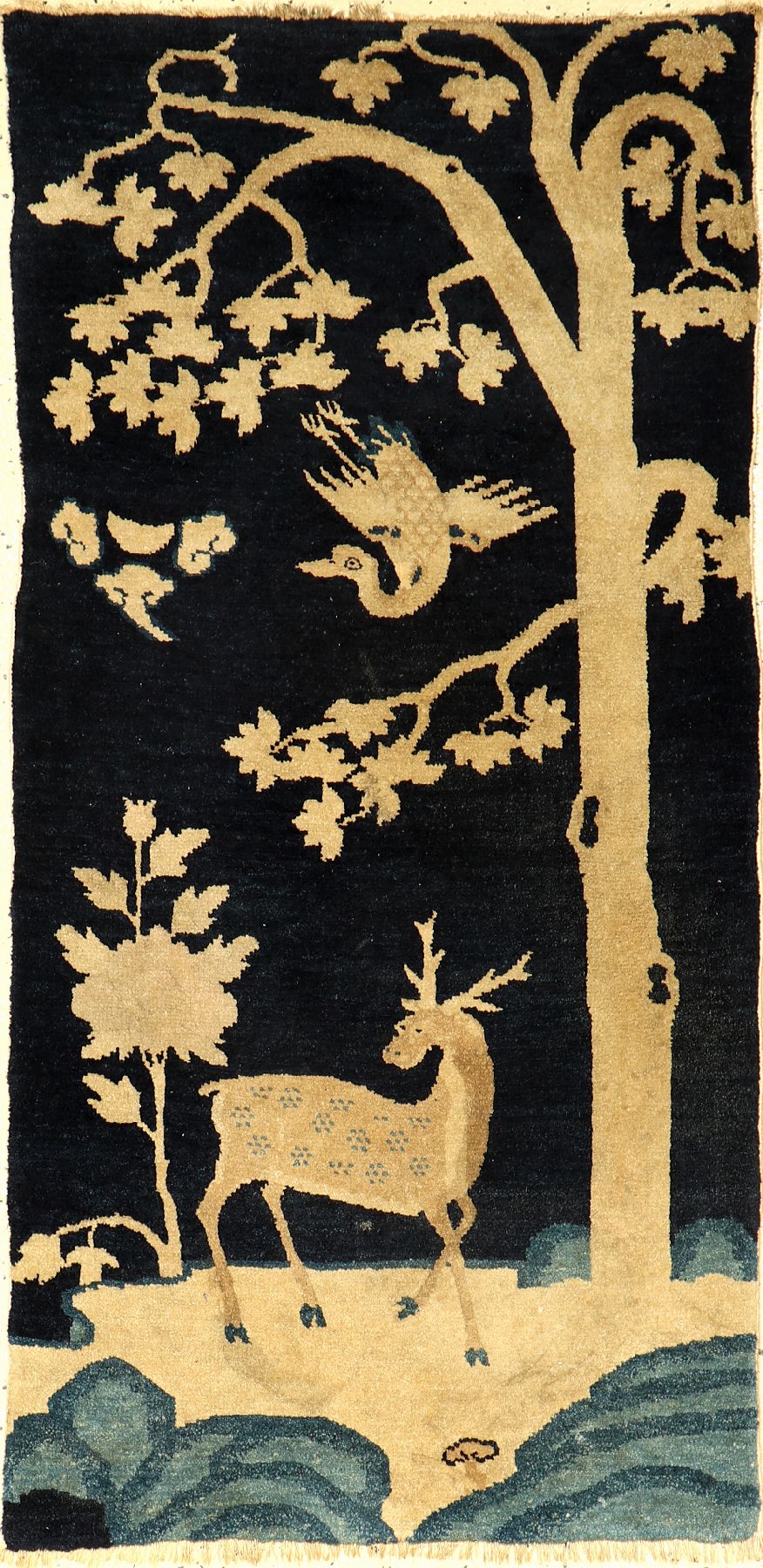 Pao Tao antik, China, um 1900, Wolle auf Baumwolle, ca. 132 x 65 cm, EHZ: 2-3