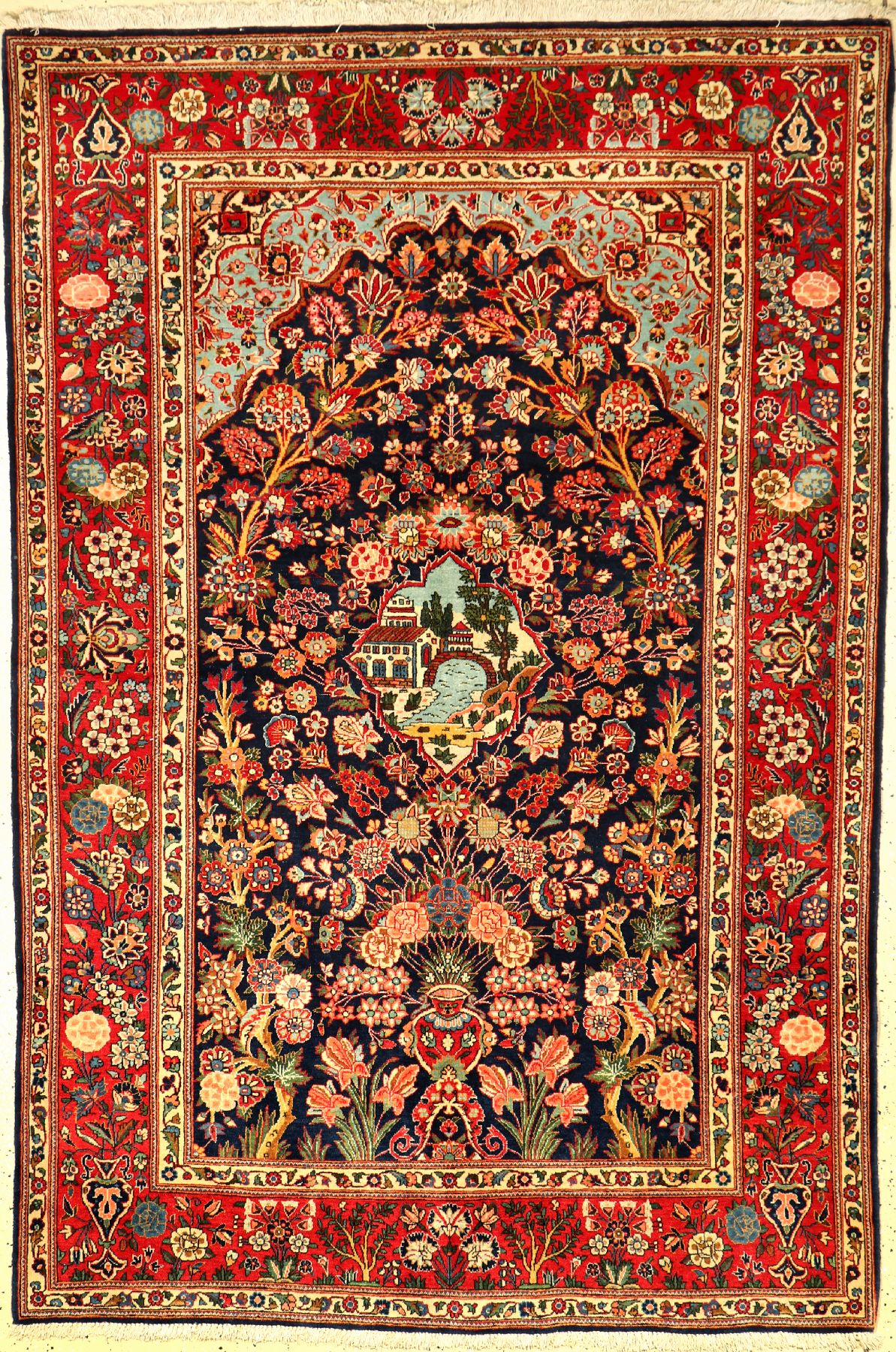 Keschan Kork alt, Persien, um 1940, Korkwolle, ca. 210 x 142 cm, EHZ: 2 , selten.