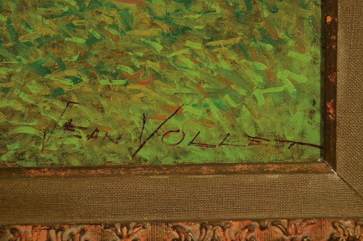 Detail a: Jean Vollet, geb. 1935, französischer Künstler, Partie aus dem Parc Monceau, Öl/Lwd, impressionistische Malweise, rechts unten signiert, ca. ...