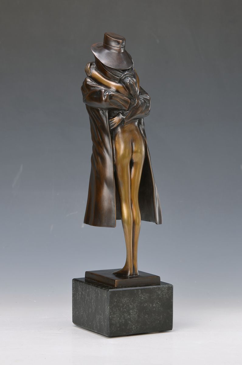Bruno Bruni, geb. 1935 Gradara, Bronzeskulptur, "Amanti", patiniert, signiert und num. 187/650, Ara-Kunst Gießerstempel, H. ca. 40 cm ...