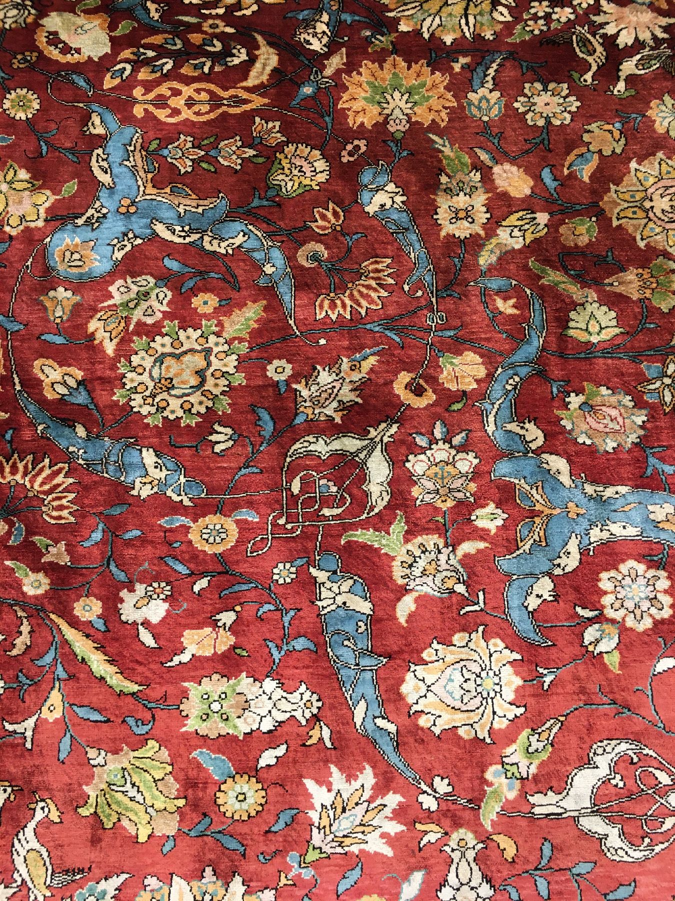 Detail e: Feiner großer Seiden Istanbul alt mit Metallbrokat, Türkei, um 1940/1950, reine Naturseide mit Metallbrokat/original hellgrüne Abschlüße und ...