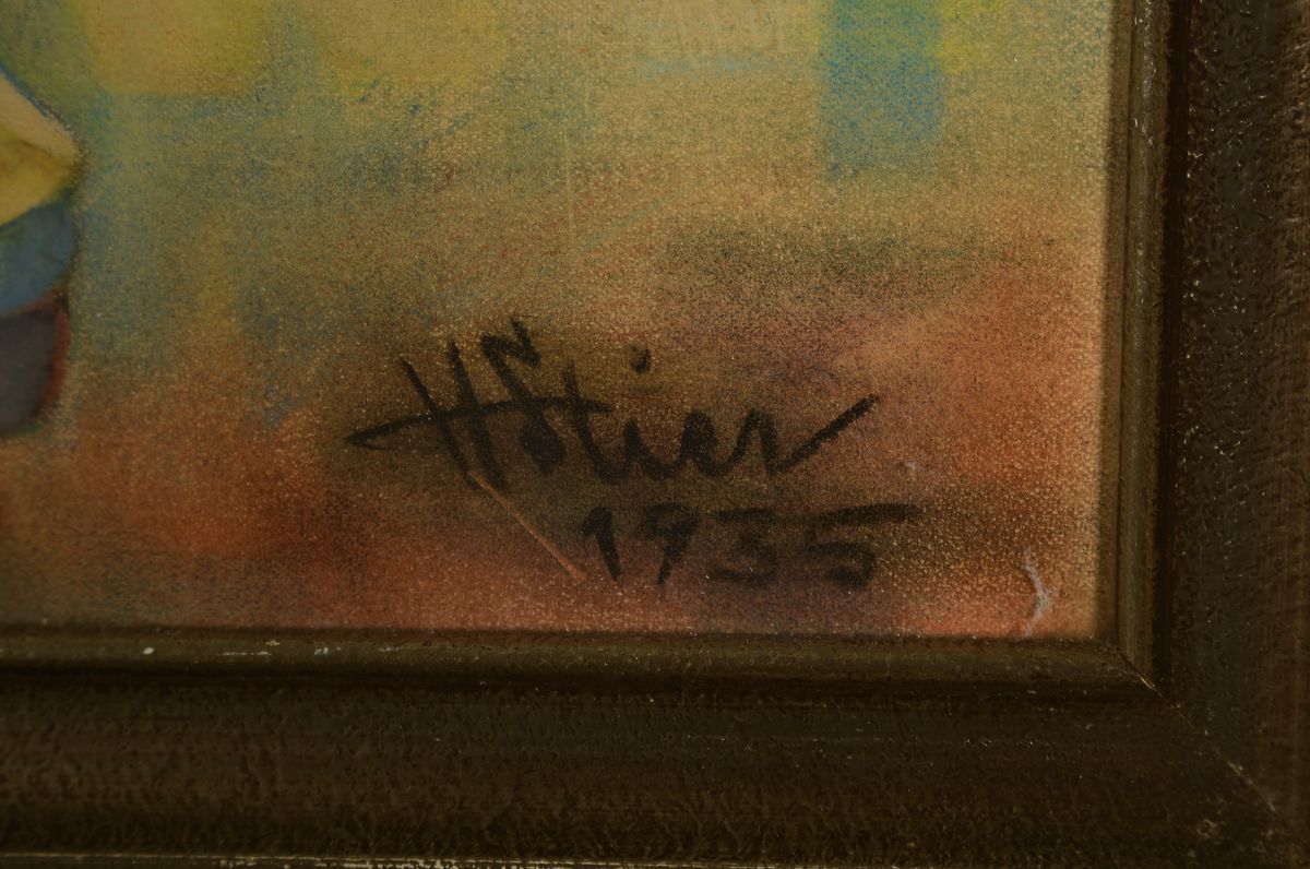 Detail a: H. Stier, datiert 1935, Blumenstillleben, Aquarell auf Papier, rechts unten signiert und dat., ca. 54x39cm, u.Gl., R.