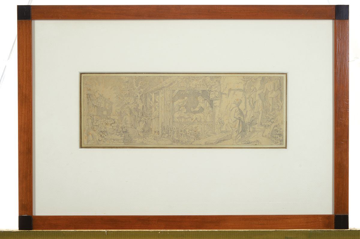 Detail k: Zuschreibung: Moritz von Schwind, 1804-1871, Bleistiftzeichnung zu: Von der Gerechtigkeit Gottes, später gedruckt im Münchener Bilderbogen, sehr ...