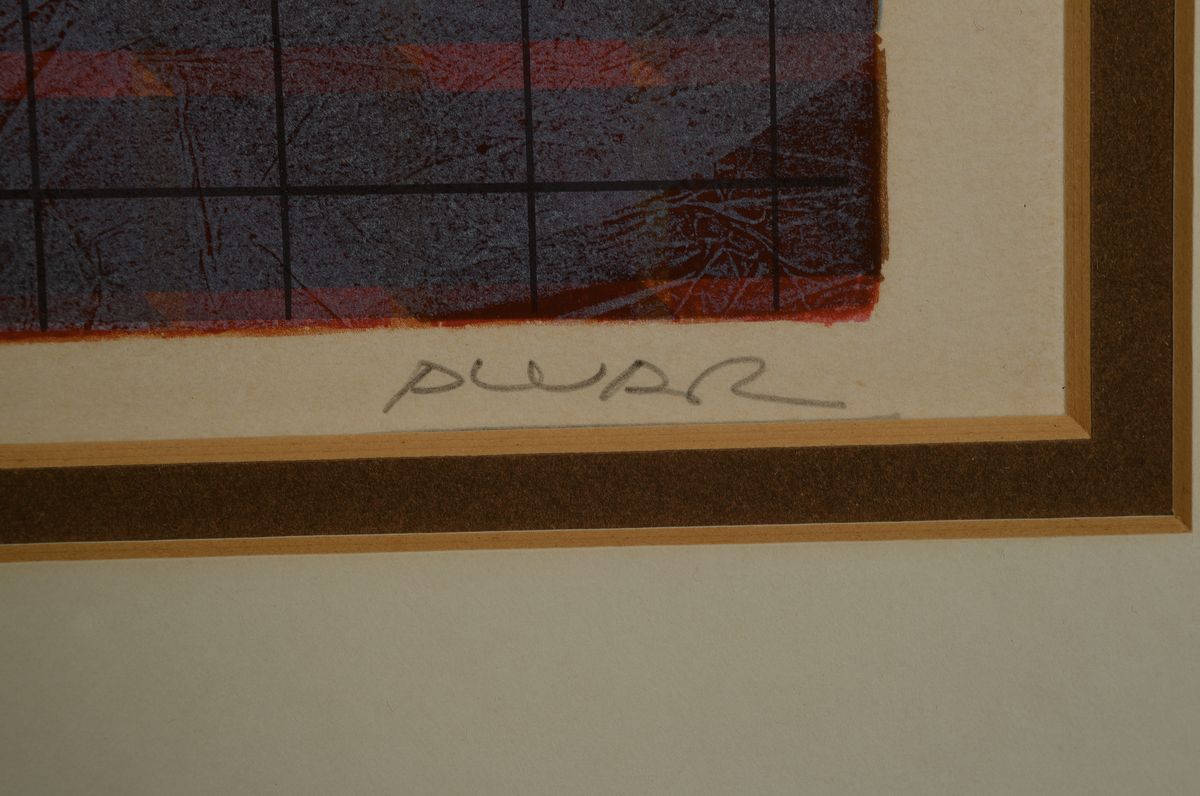 Detail c: Alvar Sunol Munoz-Ramos, geb. 1935, ist ein Spanischer Maler, Bildhauer, Lithograph, hier: Lithografie, sign., num. e.e. 2/5, unter Glas gerahmt, ...