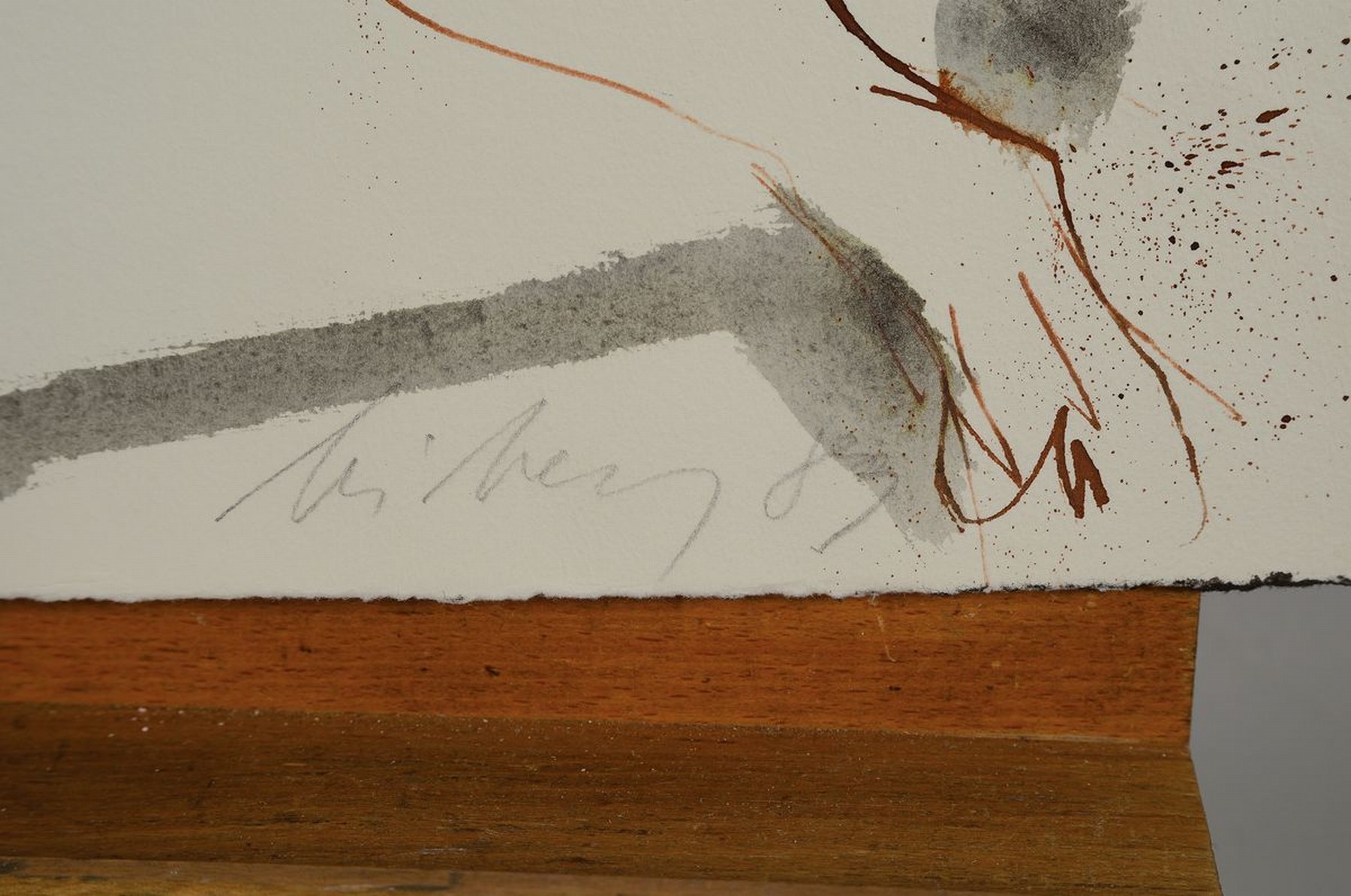Detail a: Helge Leiberg, geb. 1954, Aquarell auf Papier, sign., dat., leichte Flecken und knicke zusehen, ca. 80x54 cm