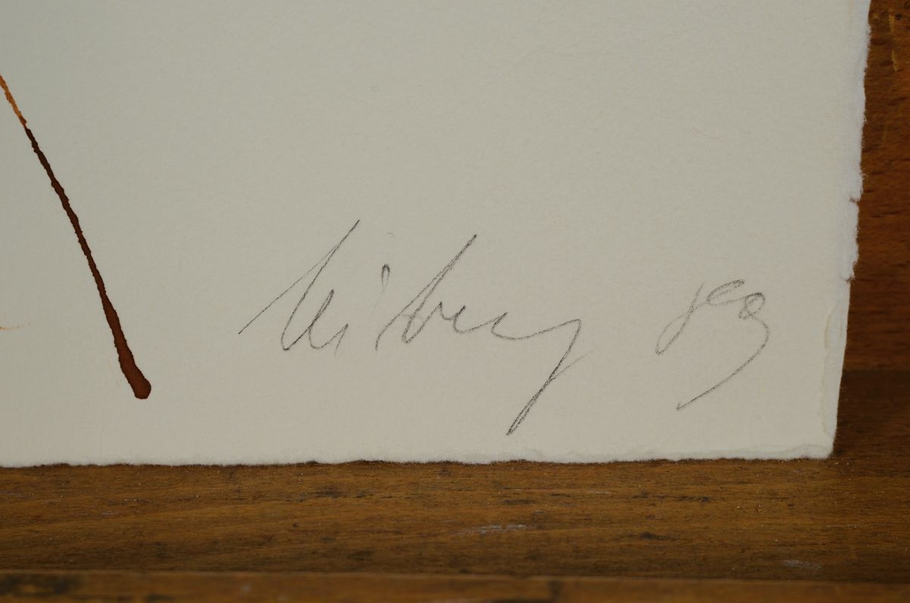 Detail a: Helge Leiberg, geb. 1954, Aquarell auf Papier, sign., dat., ca. 80x55 cm, leichte Flecken und Risse zusehen