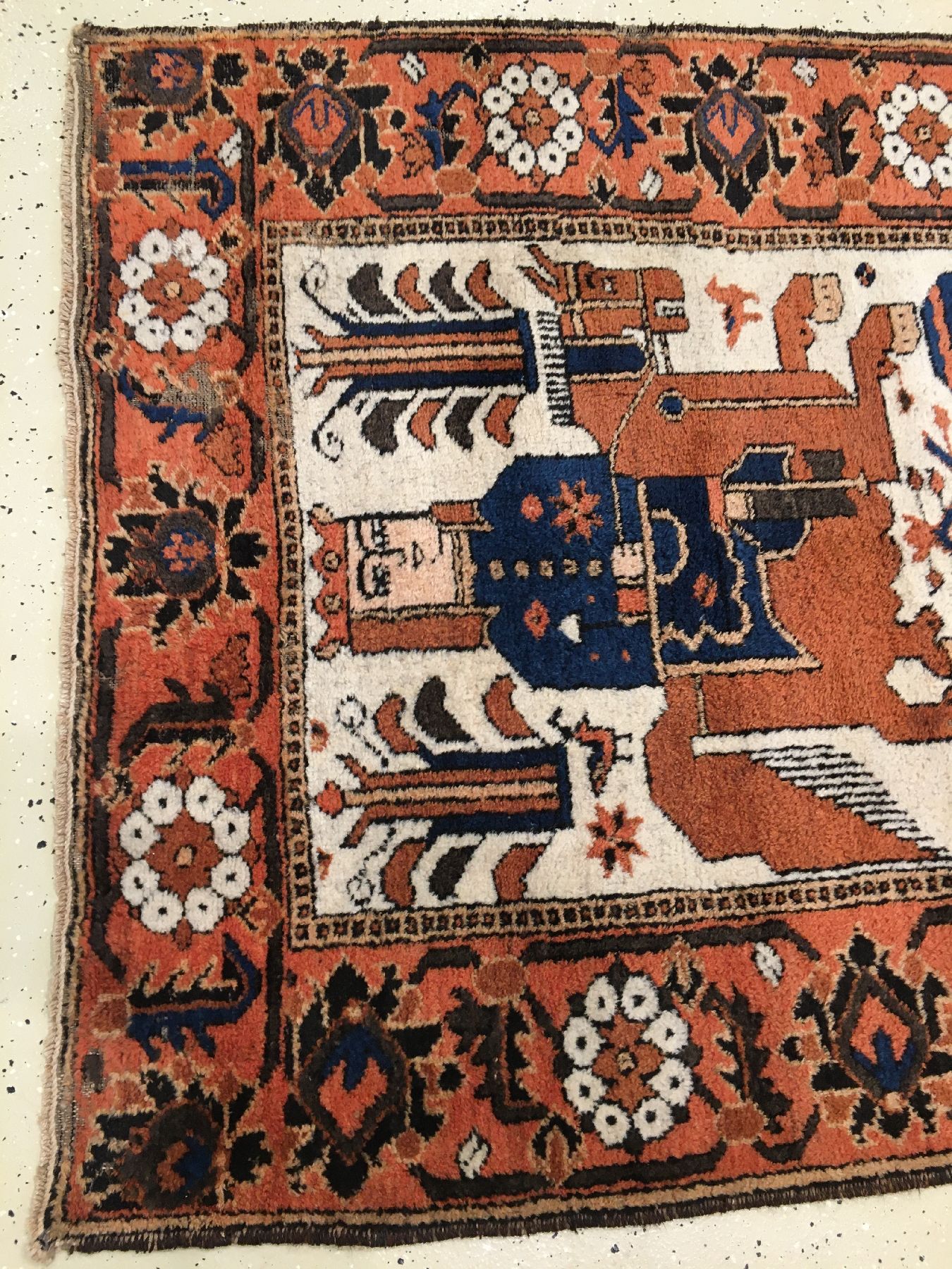 Detail f: Ferdows Belutsch "Bildteppich" antik (Khosrow & Shirin), Nordostpersien, 19.Jhd., Wolle geknüpft auf Baumwolle. Bekannter Bildteppich ...