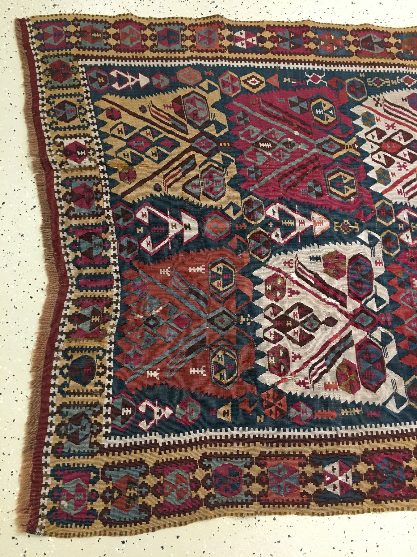 Detail f: Seltener Nordostanatolischer "Kelim" antik, Nordostanatolien Kagizman, 19.Jhd., Wolle gewebt auf Wolle. Nordostanatolischer Kelim mit ...