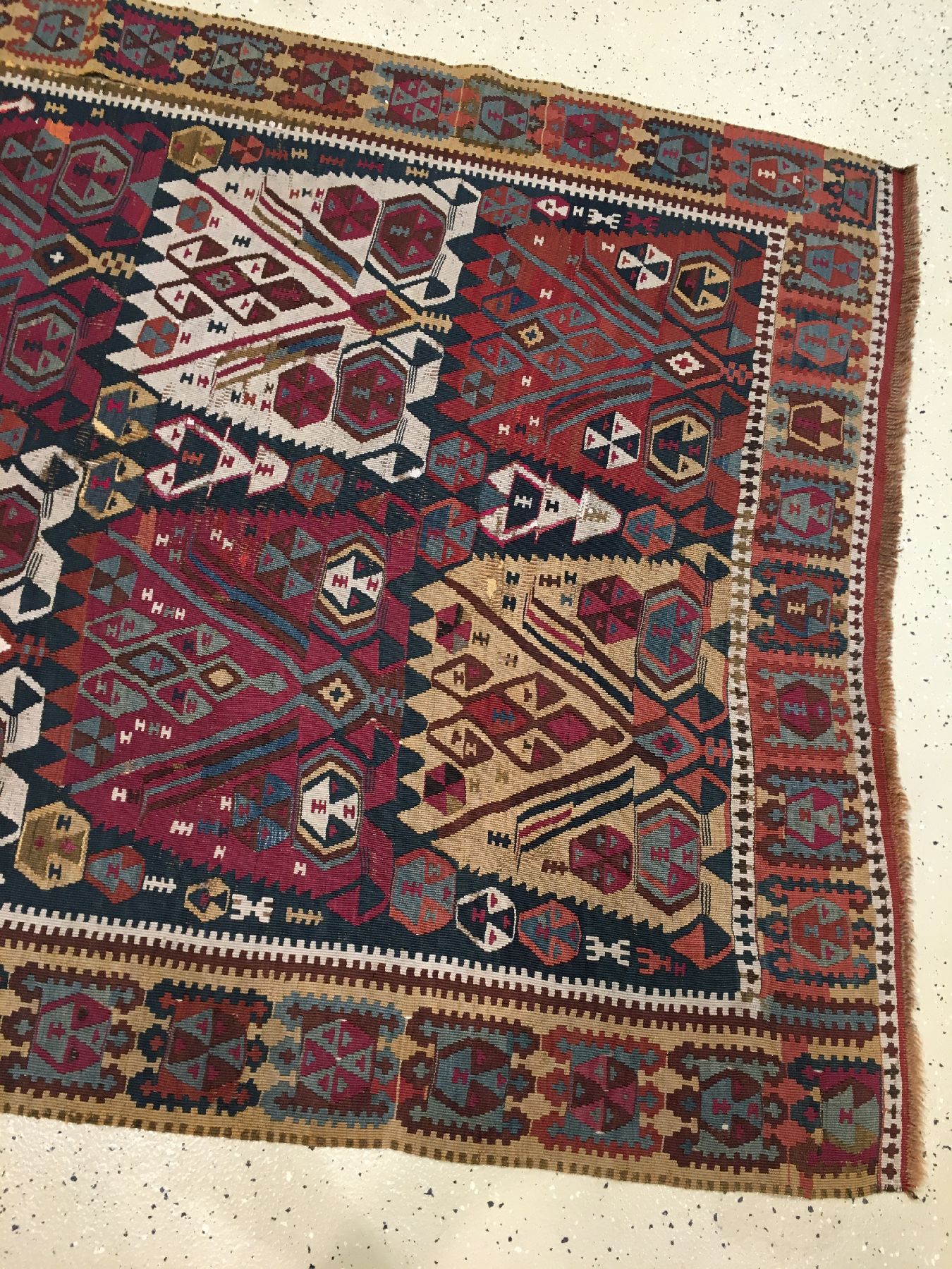 Detail h: Seltener Nordostanatolischer "Kelim" antik, Nordostanatolien Kagizman, 19.Jhd., Wolle gewebt auf Wolle. Nordostanatolischer Kelim mit ...