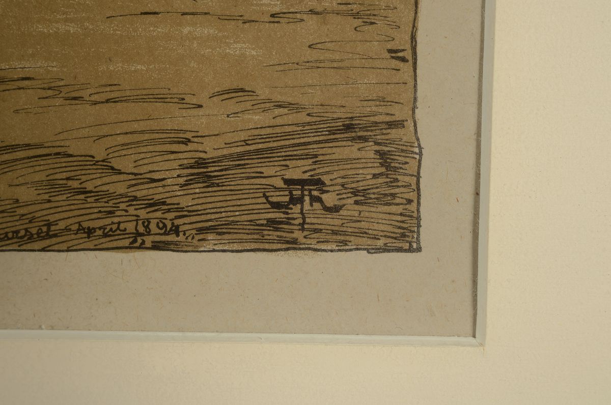 Detail a: Hans Thoma, 1839 Oberlehen - 1924 Karlsruhe, Lithographie, Oberwesel 1894, mittig mit Tusche handsigniert, in der Platte bezeichnet und dat., unter ...