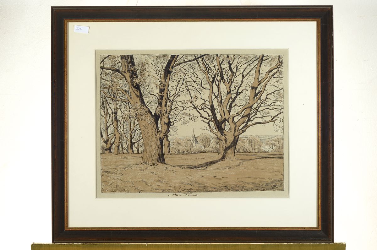 Detail k: Hans Thoma, 1839 Oberlehen - 1924 Karlsruhe, Lithographie, Oberwesel 1894, mittig mit Tusche handsigniert, in der Platte bezeichnet und dat., unter ...