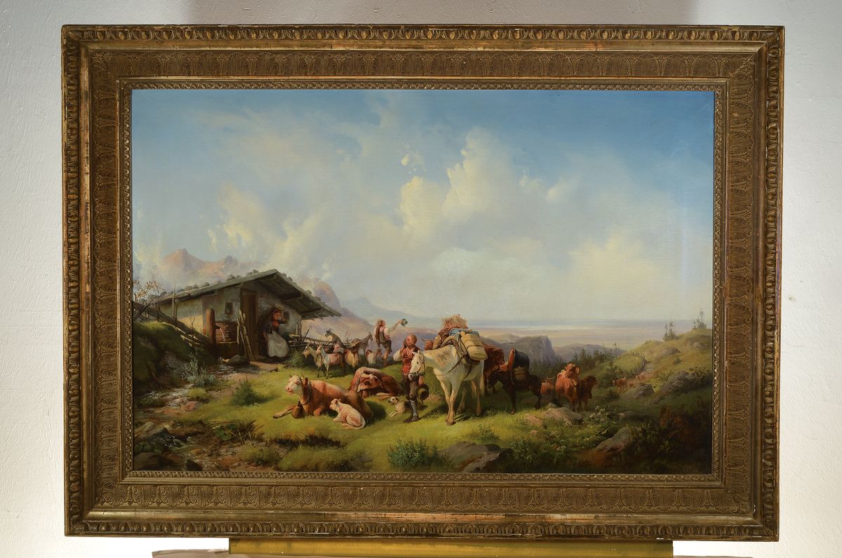 Detail k: Joseph Heinrich Marr, 1807 Hamburg - 1871 München, Studium an der Kunstakademie in München, private Studien u.a. bei Heinrich Bürkel und ...