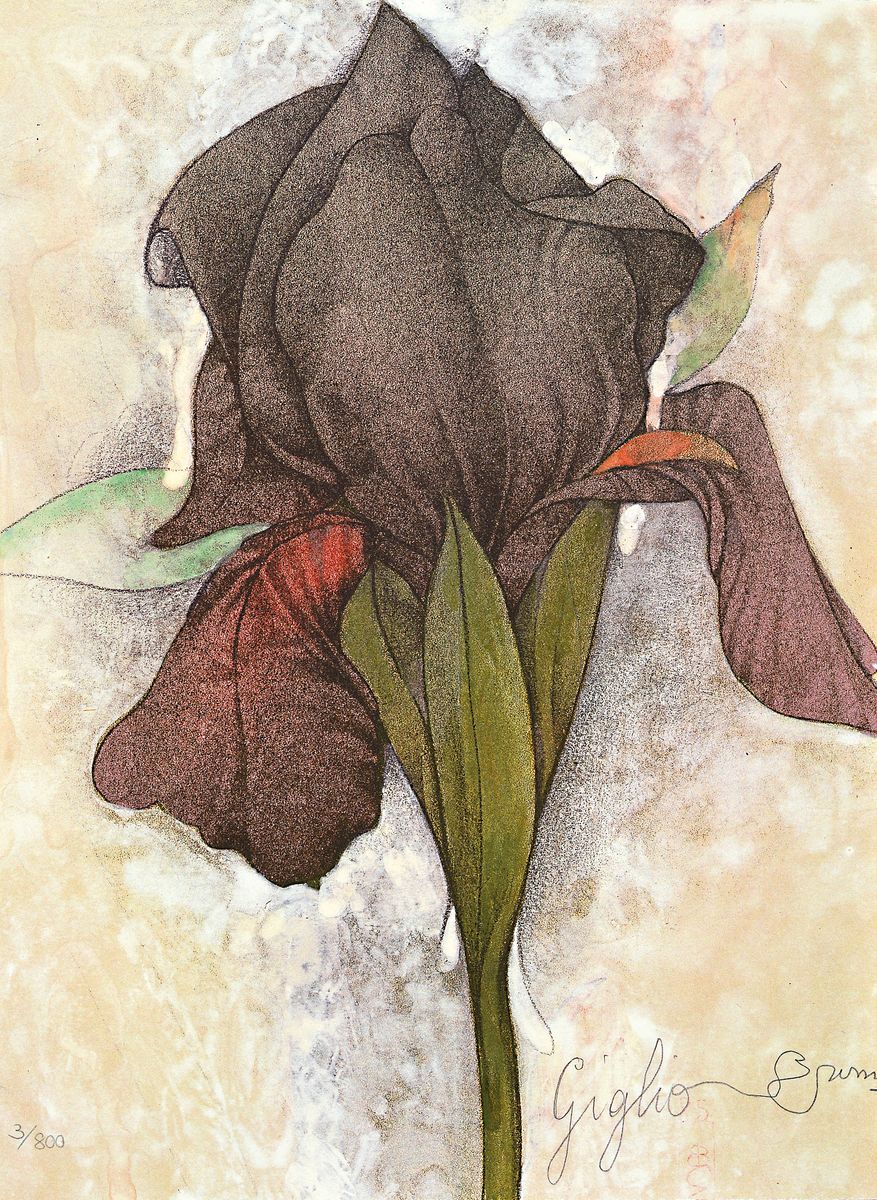 Detail c: Bruno Bruni, geb. 1935, Die Rückkehr zum schönen, Buch mit Texten von Alfons W. Biermann, drei Lithografien, A Spasso con la luna, "Iris und ...