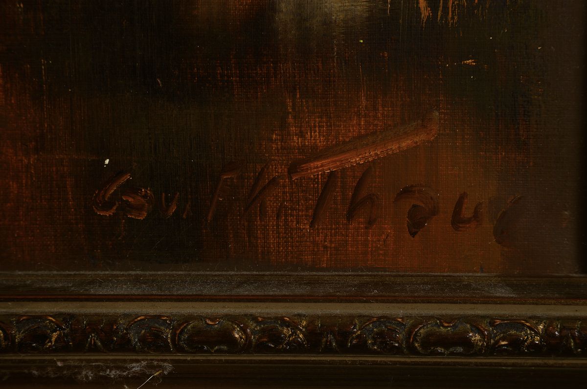 Detail a: Friedrich Karl Thauer, 1924-2009, war ein deutscher Maler, Öl/Lwd, sign., num. wohl Blick auf Rottach/Egern, ca. 70x80 cm R.