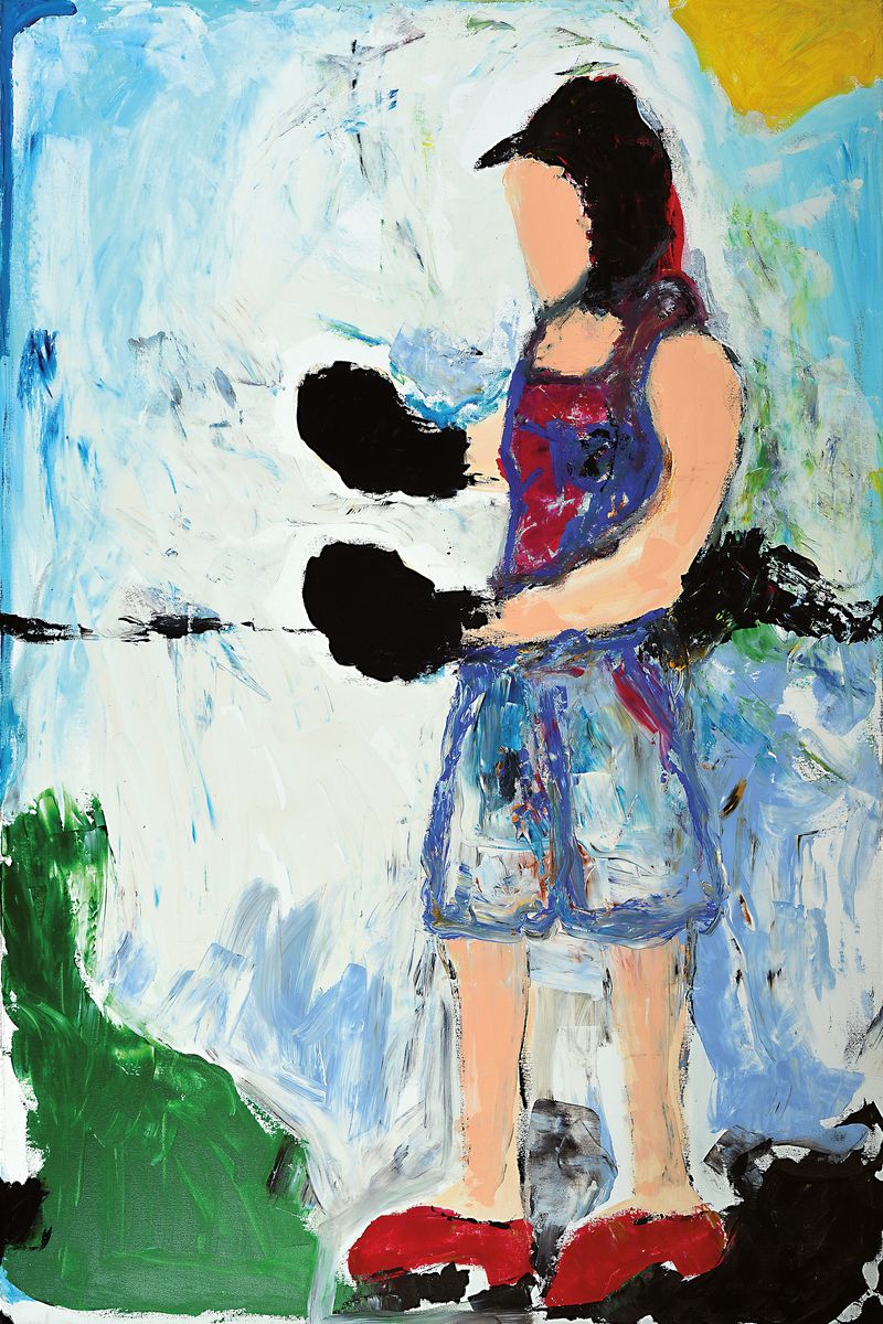 Billi Thanner, geb. 1972, lebt und arbeitet in Wien, Hier: "Venus Boxt", 20087. Acryl/Lwd, signiert, ca. 150 x 100 cm, direkt bei der ...